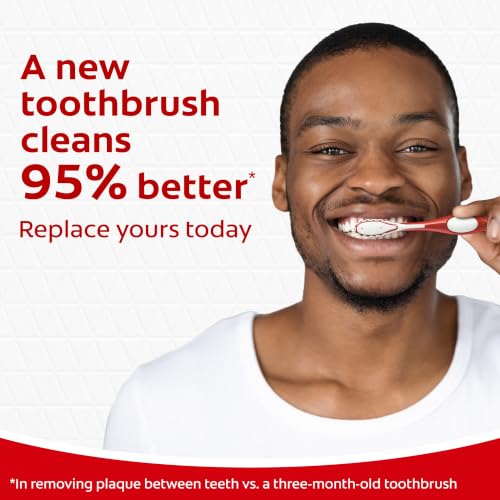 Image of Colgate 360 Advanced Whitening Toothbrush with Medium Bristles, 2 Pack, Adult Manual Toothbrush with Multiheight Bristles, Easy to Open, Recyclable Packaging