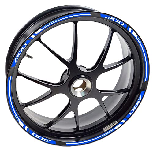 Pegatina para Llantas Z800 Moto 800 Ninja W800 Vulcan 2 llanta ambas Caras Rueda Cintas Adhesivo Vinilo (Azul) Cover