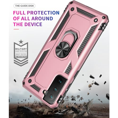 Étui de protection Galaxy S21 haut de gamme finition or rose brossé