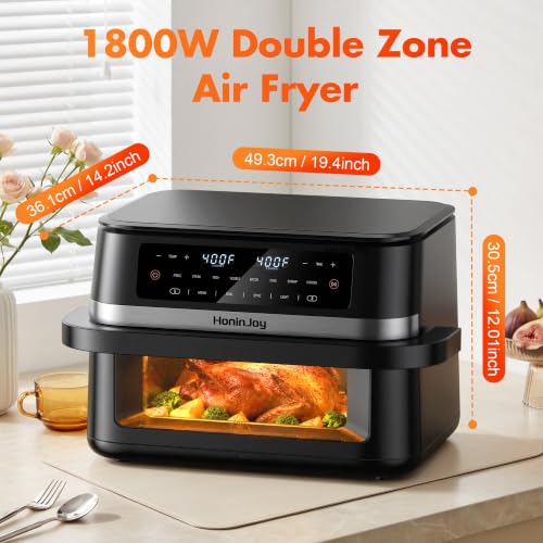 Image of 12QT Dual Basket Air Fryers with Dvider & 50PCS Paper Liners