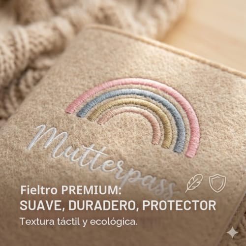 Miniatura 4 de Funda De Fieltro Para Pasaporte, Funda Para Cartilla De Embarazada De Fieltro, Funda Para Pasaporte De Maternidad Con 2 Llaveros, Pasaporte De Maternidad Primera Calidad Para Certificado De Vacunación