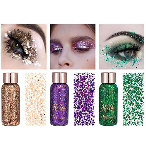 mewmewcat 30ml Brilhante Lantejoulas Sombra Glitter Rosto Corpo Gel Cosmético Glitter Líquido Rosto