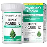 Physician's CHOICE Probiotics for Weight Management & Bloating - 6 Probiotic Strains - Prebiotics - Key ingredient Cayenne - Supports Gut Health - Weight Management for Women & Men - Green Tea - 60 CT