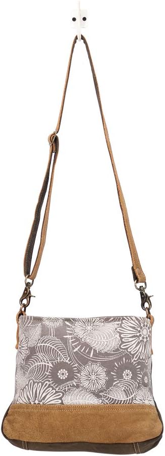 Myra Bag Floral Purses for Women - Genuine Leather and Canvas Floral Purse with Flower Print, Flower Handbags for Women - Image 4