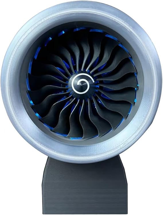 Simulated Functional Turbofan Engine Model Kit, 3D Printed Functional Nacelle Thrust Reverser Turbofan Engine Model, Finished Version