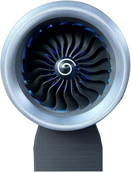 Simulated Functional Turbofan Engine Model Kit, 3D Printed Functional Nacelle Thrust Reverser Turbofan Engine Model, Finished Version