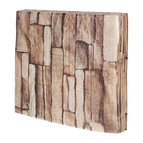 MAGICLULU Papel Tapiz 3d Autoadhesivo de Ladrillo de Color Claro, 20 Piezas, Vinilo Resistente y Desmontable para Decoración de Paredes en Sala y Dormitorio, Papel Pintado Imitación