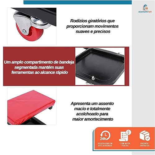 Banqueta para Mecânico Assento Fixo - Starfer