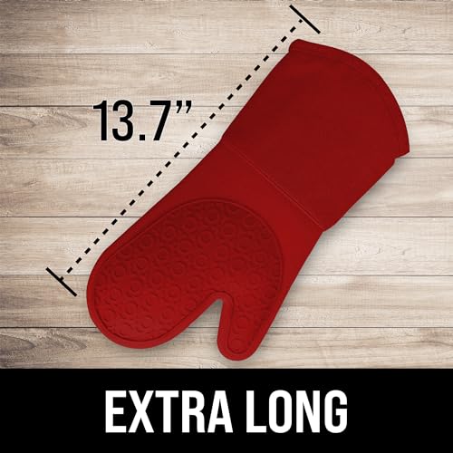 Homwe Professional Silicone Oven Mitt, Oven Mitts With Quilted Liner thumb #1