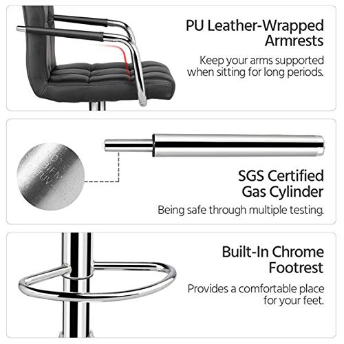 Yaheetech Set of 4 Adjustable PU Leather Bar Stools #TOP20