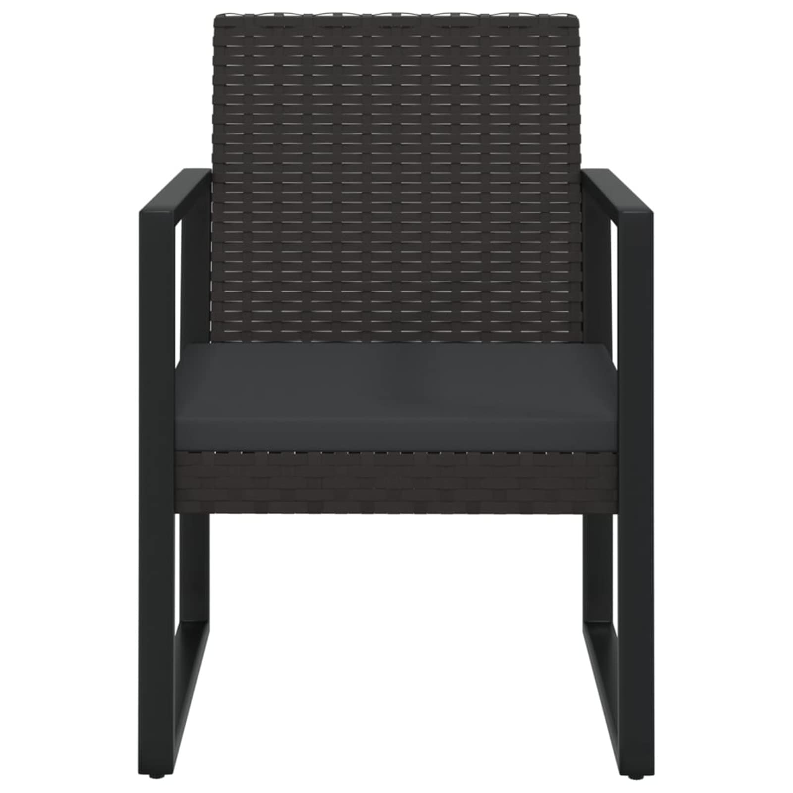 Homgoday Set di 4 mobili da giardino, mobili da giardino, set di mobili da giardino, salotto con cuscino, set di mobili da giardino, mobili da giardino, mobili da balcone, nero, in polyrattan, # 4