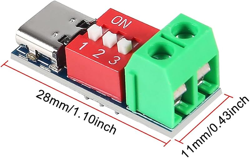 VOANZO USB-C PD Trigger Board gyorstöltéshez 5V-20V Power Delivery modul