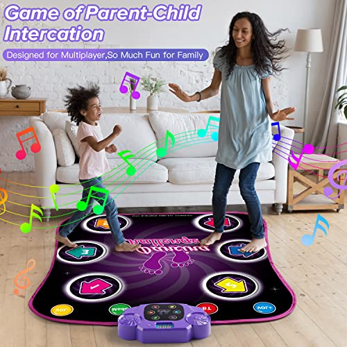 Cotteox Dance Mat Toys With Wireless Bluetooth For 3-12 Year Old Kids, Lights Up Dance Pad With Built-In Music 6 Levels Dance Games, Gifts For 3 4 5 6 7 8 9 10 11 Year Old Girls Boys, Dual Speaker #TOP6
