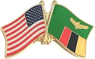 National Country Flag & US Crossed Double Flag Lapel Pins, International & American Friendship Enamel Tie and Hat Pin Badge
