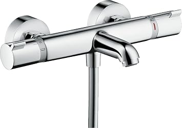hansgrohe thermostatic bath mixer for exposed installation Ecostat Comfort, bath thermostat for 2 functions, chrome, 13114000 [Energy Class A]