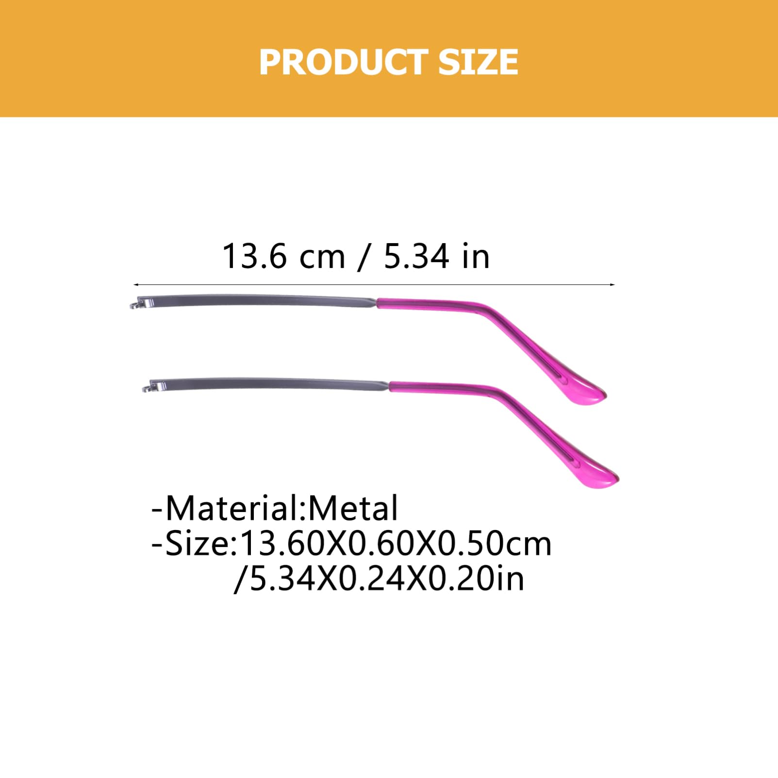 IWOWHERO Sunglasses Replacement Temple 1 Pair Metal Glasses Arms Comfortable Non-slip Glasses Leg Replacement for Eyeglasses