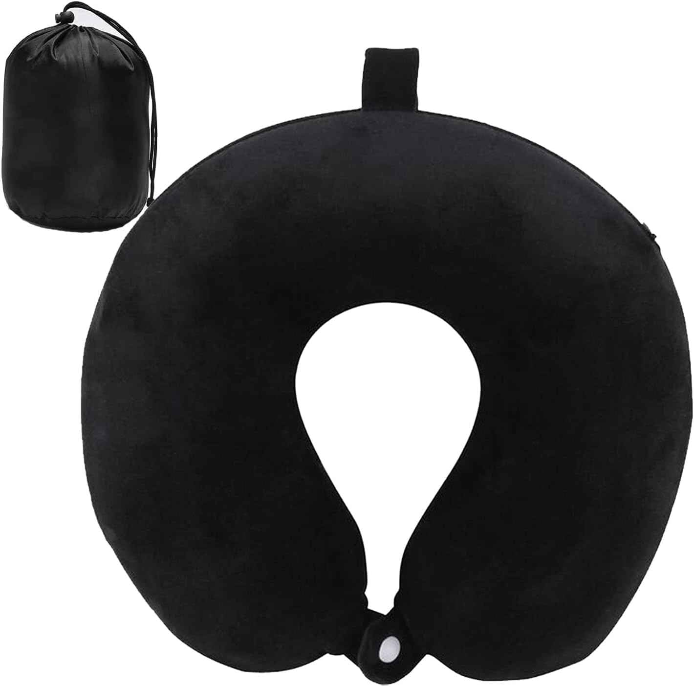 RVA Neck Pillow for Traveling, Upgraded Travel Neck Pillow for Airplane 100 Percentage Pure Memory Foam Travel Pillow for Flight Headrest Sleep, Portable Plane Accessories (Black)-picture-23