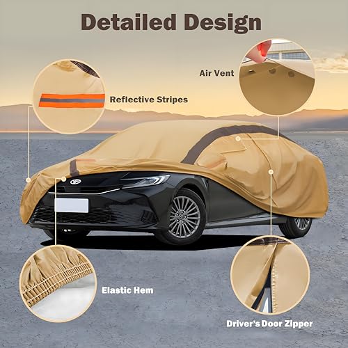 Image of Corolla Car Cover Heavy Duty Waterproof All Weather Compatible with Toyota Corolla Sedan (2000-2024), Outdoor Anti-UV Sun Rain Protection Full Exterior Cover