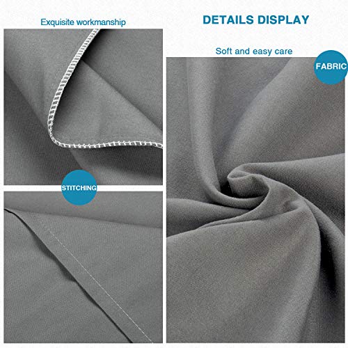 FLXXIE Microfiber Pillow Cases Standard Size, Soft Pillowcases with Envelope Closure, Wrinkle, Stain Resistant Pillow Covers, 20x26, Dark Grey