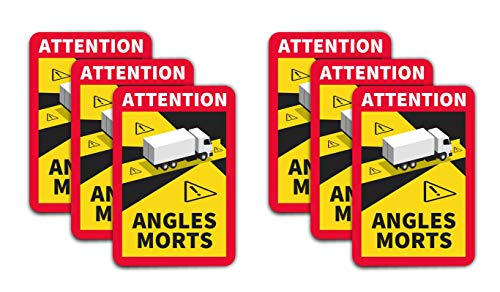 Autocollants Attention Angles Morts Lot de 6 GOYAPRINT