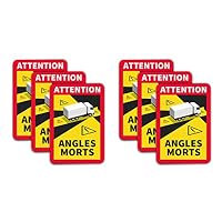 Señal ángulo Muerto 25x17cm Pegatinas Ángulo Muerto Para Vehículos - 4 Unidades 25x17cm, Obligatorias Para Autobuses Y Caravanas Señal ángulo Muerto UE