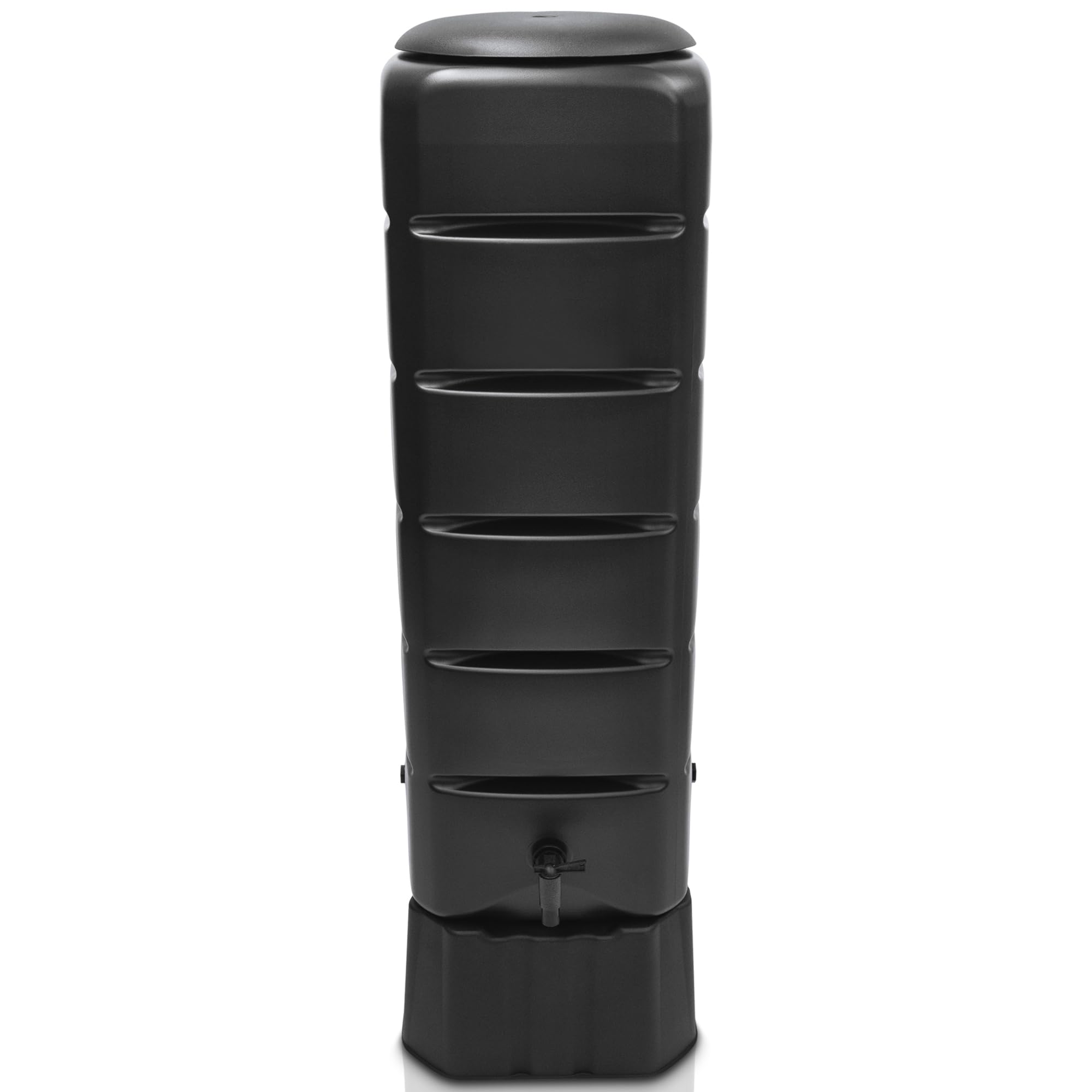 YourCasa Regentonne [Tower] 120L mit Standfuss, Deckel & Wasserhahn - Regenfass Frostsicher aus Kunststoff - Regenwassertonne - Regenwassertank Garten Wassertank Regensammler (Anthrazit)
