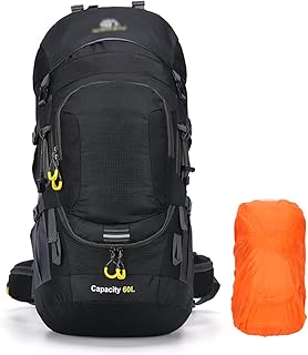 AUXDIQ 60L Zaino da Escursionismo Impermeabile con Copertura Zaino da Treking Zaino da Escursione per Uomo Donna Hiking Viaggio Trekking Sportivo