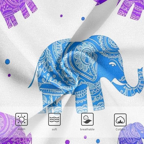 Stylized Elephants Purple Blue Spots Panties Little Girl Girls Underwear Toddlers Cotton Funny Undies Kids Briefs 2t3