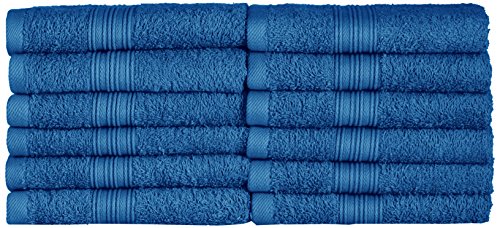 NatureMark 12 Guest Towels, 100Percent Cotton, Royal Blue, Pack of 12-30 x 50 cm