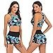 TOVCHEI Women's Swimsuit Summer Quick Drying Split Sports Vest Boxer Shorts Swimming Suit for Beach, Hot Spring, Swimming Pool,Blue,XL