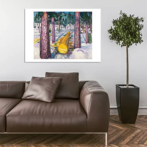 The Yellow Log Edvard Munch affiche encadrée de qualité musée avec cadre premium