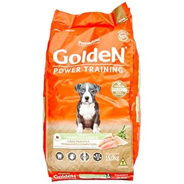 Ração Golden Power Training Filhote para Cães Sabor Frango e Arroz, 15kg Premier Pet Para Todas Grande Filhotes,