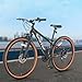 SPATIAL Mountain Bike, 24/26/27.5/29 Inch Outdoor Cycling Bike, 21/8 Speed Lightweight Aluminum Frame | Dual Disc Brakes, Adjustable Ergonomic Seat for Men Women Adult Teens (Balck, 29'')