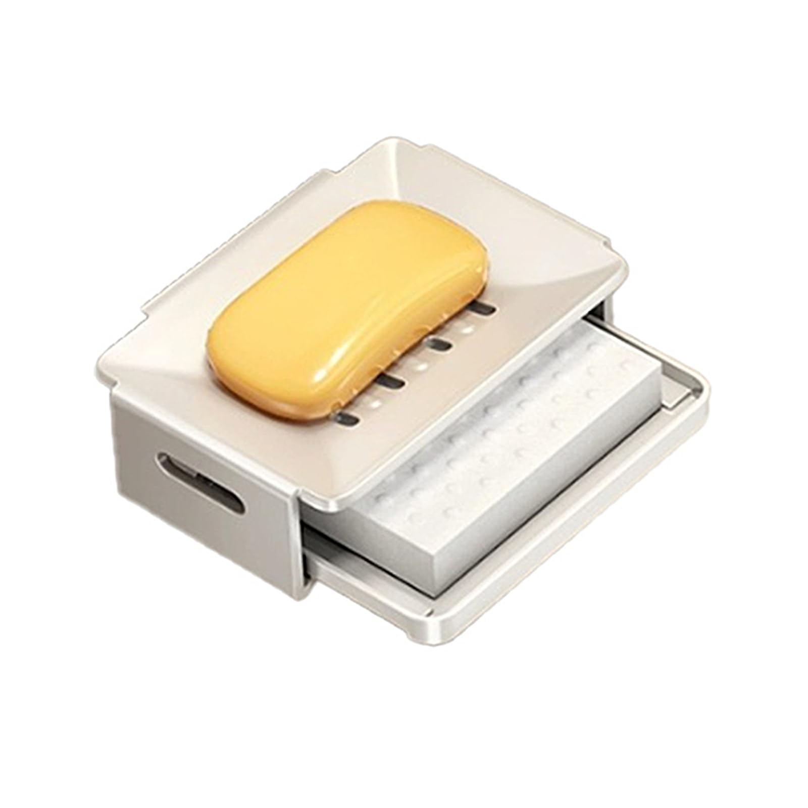 Buxuaaaa Mellow White Modern Aluminum Soap Holders With Drainages Holes Waterproof Rustproof Bathroom Storage Solution For Shower Countertops Not Drill Bathroom Soap Holders