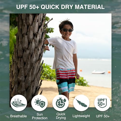 Image of Kanu Surf Boys' Toddler Troy Stripe Swim Trunks