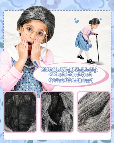 Disfraz de Abuela para Niñas Talla 110 Azul miniatura 4