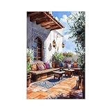 UTGN Marokkanische Dach Terrasse - Lienzo decorativo para pared, 60 x 90 cm