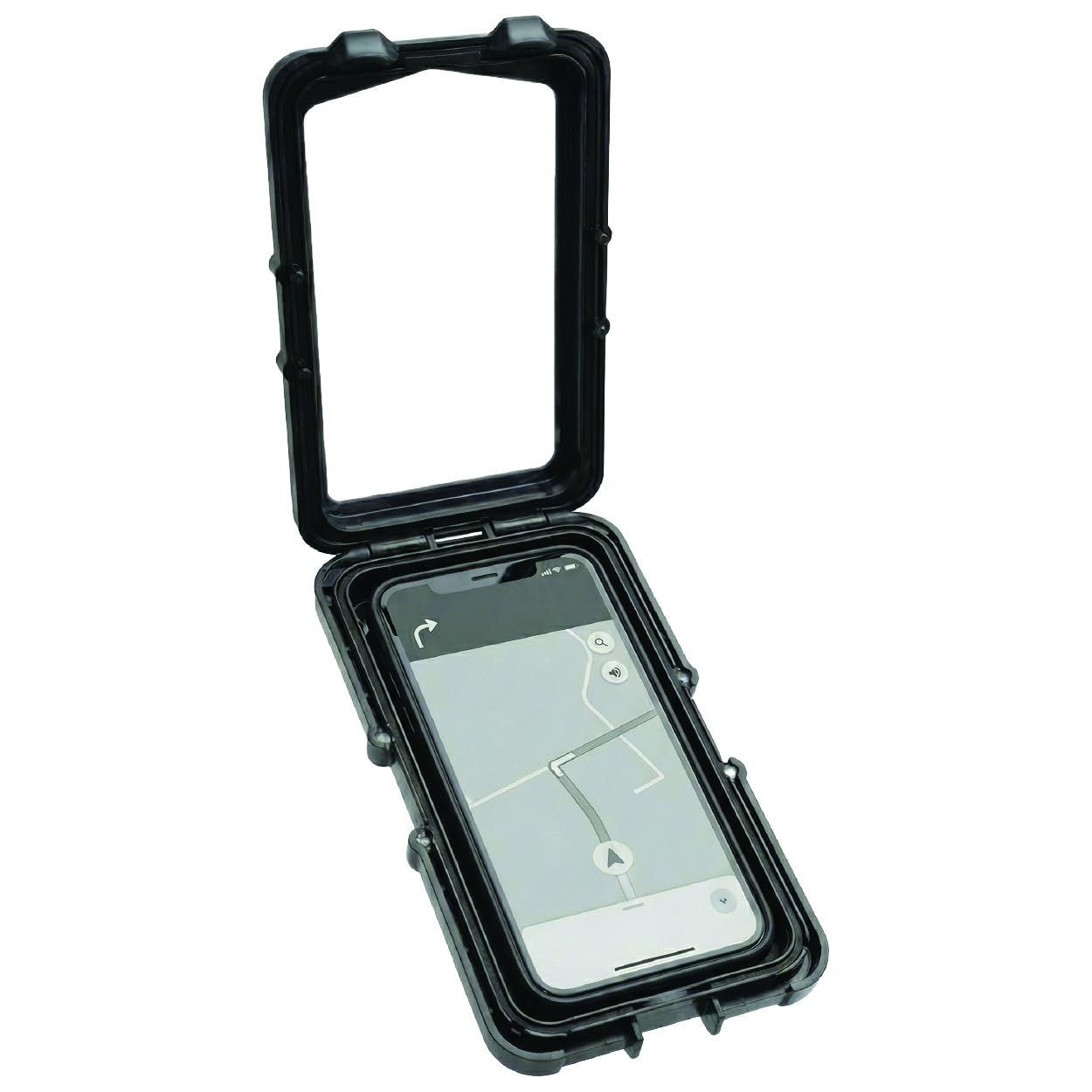 Waterproof Mobile Holder for Bikes, Motorcycle, Scooty, Bicycles with Dual Handles | Cellphone Holder for Maps and GPS Navigation & 360° Rotation Mirror Phone Mount | 4.5" to 7" Phone Sizes