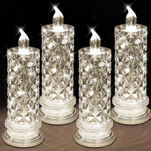 LED Kerzen Advent 22 Flammenlose LED Kerzen Flackernde Flamme, 2 Stück Batteriebetriebene...