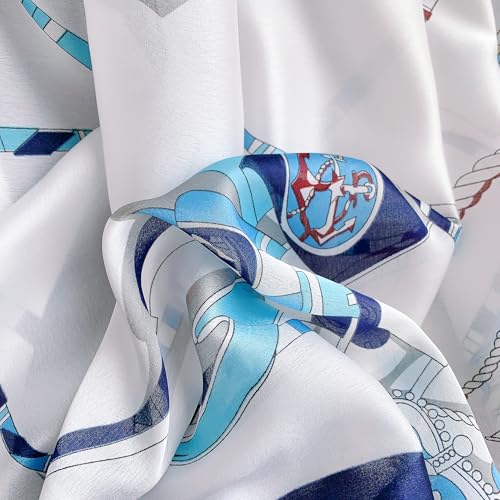Image of Printed Poly Silken feel Scarf Stole for Women | Stylish, Soft, & Lightweight | Satin Feel Neck Scarf, Hair Scarf, Head Scarf for Women