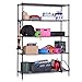 LANGRIA 5 Tier Garage Shelving Utility Shelves Metal Shelves Storage Rack Wire Storage Shelving Units Free Standing Heavy Duty Extra Large for Garage Kitchen, 47.2''x17.7''x66.9'' 441 lbs, Black