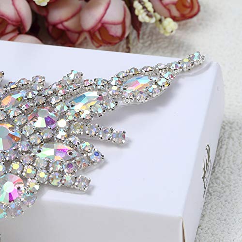 Rhinestone Applique for Wedding Dress Belt Embellishment (AB Colorful) - Thumbnail 4
