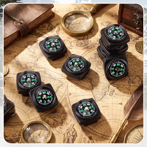 Tallew 50 Piezas Brújula de Muñeca Mini Slip-on, Resistente, Líquido, Pequeña de 24 mm, para Supervivencia, Pulsera Paracord, Camping y Actividades al Aire Libre miniatura 6