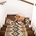 OJIA Non-Slip Carpet Stair Treads for Wooden Steps Set of 15, 30''X8'' Indoor Runner Resistant Rugs Rubber Safety Mats for Dogs, Kids & Elders, Stairway Grip