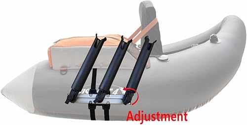 Miniatura 4 de Brocraft Sistema de soporte de caña de tubo de flotador/soporte de caña triple para tubo de flotador de pesca/sistema de bastidor de varilla de tubo