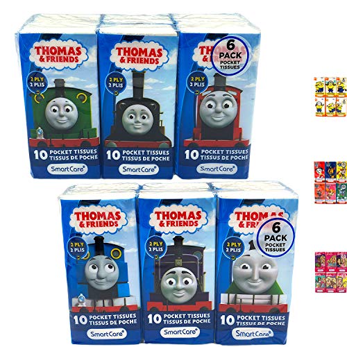 SmartCare Thomas Facial Tissue in Portable Pocket Value Set, 12 Pack for Kids