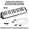 Eavnbaek 32 Keys Melodica Instrument, Soprano Melodica Air Piano Keyboard Pianica with 2 Soft Long Tubes, 2 Short Mouthpieces and Carrying Bag (Black)