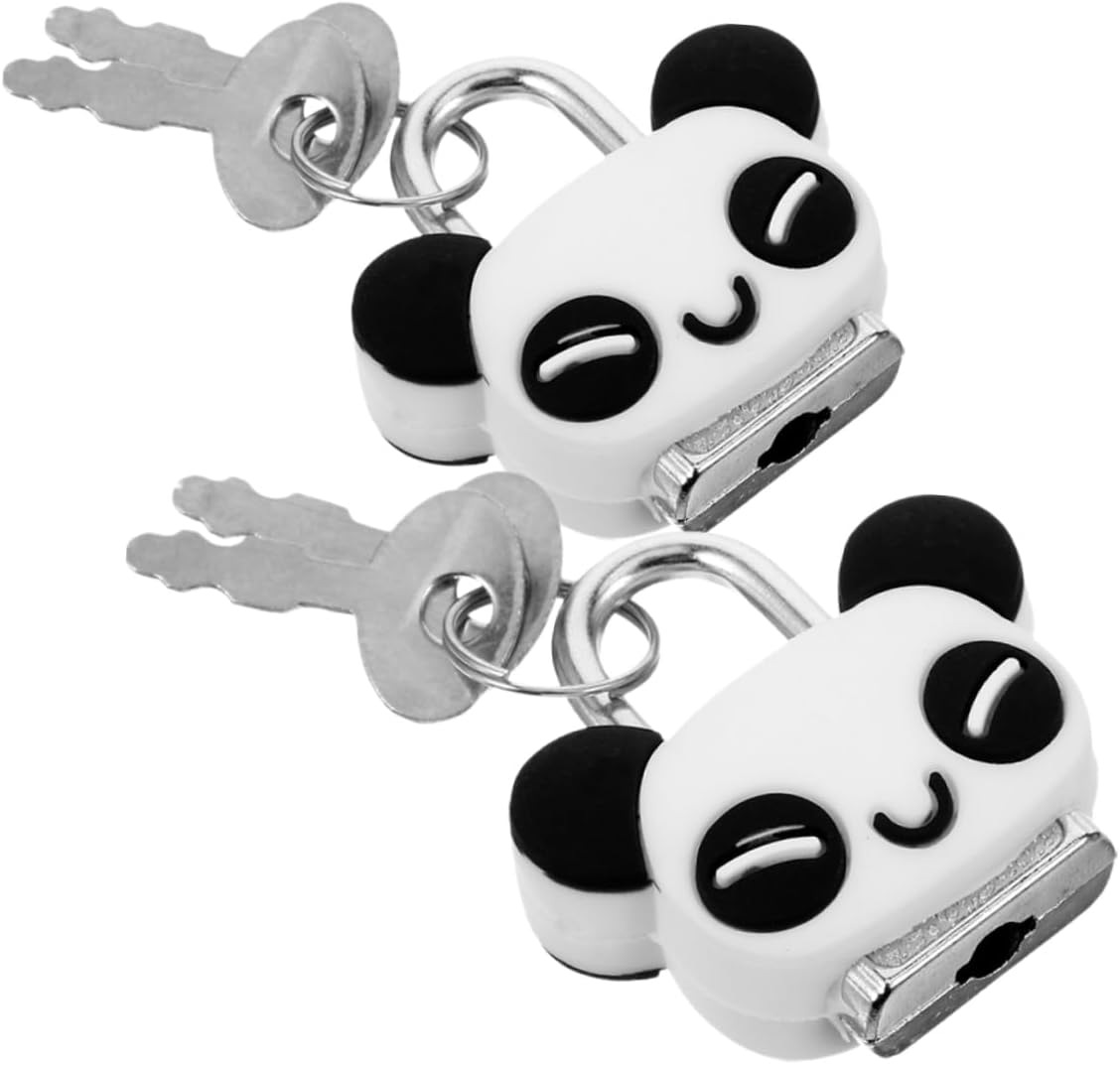 DOITOOL 2pezzi Mini Lucchetto Forma Panda Per Bagagli Lucchetto in Per Armadietti Scatole Portaoggetti e Design Animato