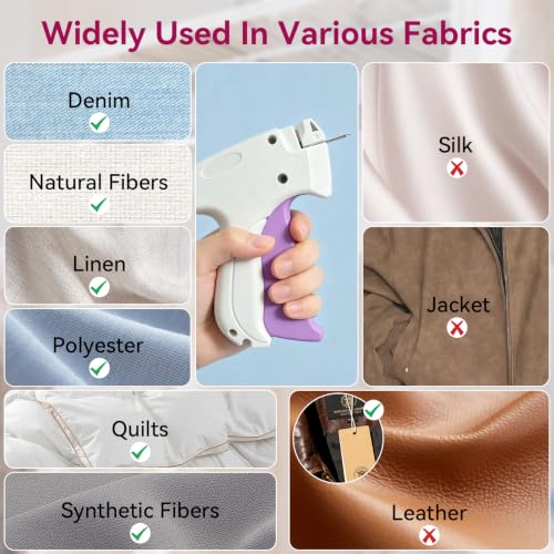 Image of AISOSO Handheld Tagging Gun for Clothes, with 3000 Fasteners, White | Includes 0.5mm Needle Quick Clothing Fixer, 1500pcs Each in Black & White, for Securing Cuffs, Collars, Tags