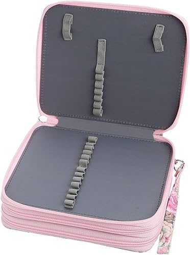 Miniatura 4 de Lbxgap Organizador de lápices de rosas, estuche de 72 ranuras con cremallera para bolígrafos de acuarela, marcadores y más